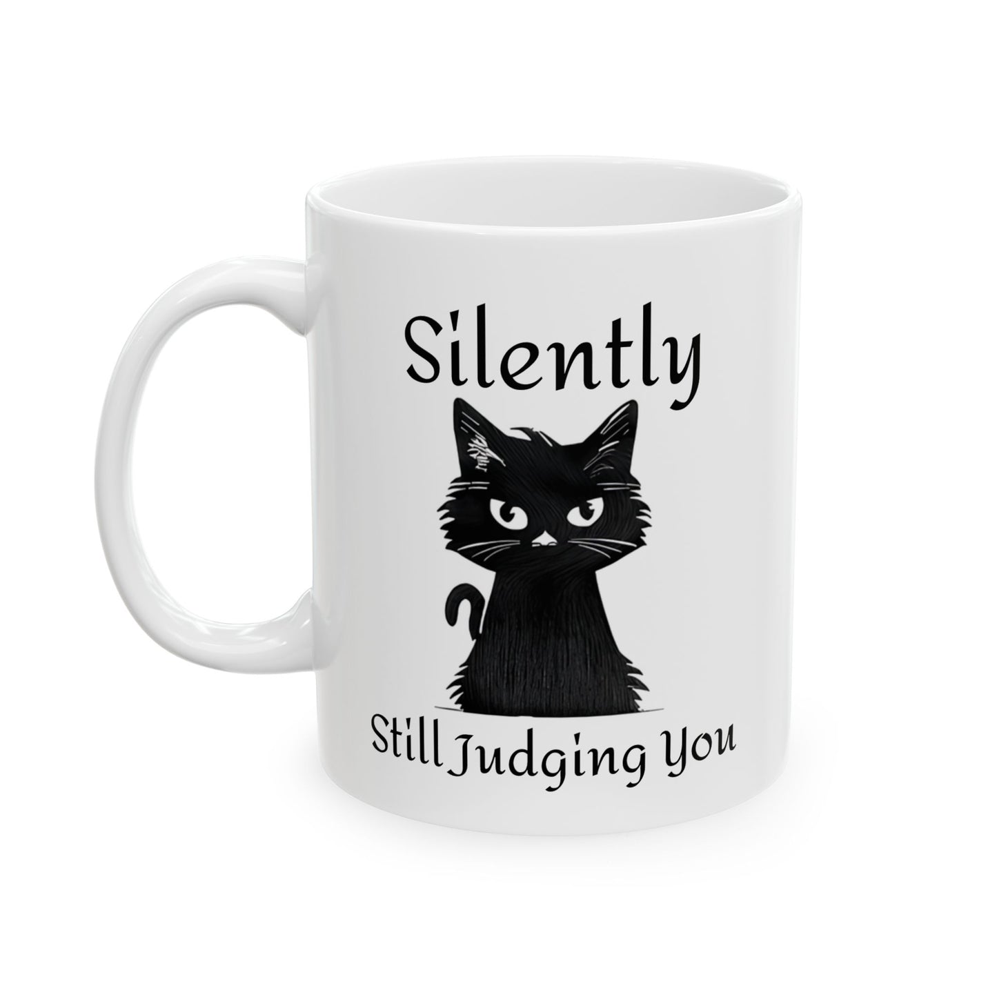 Judgy Cat Ceramic Mug