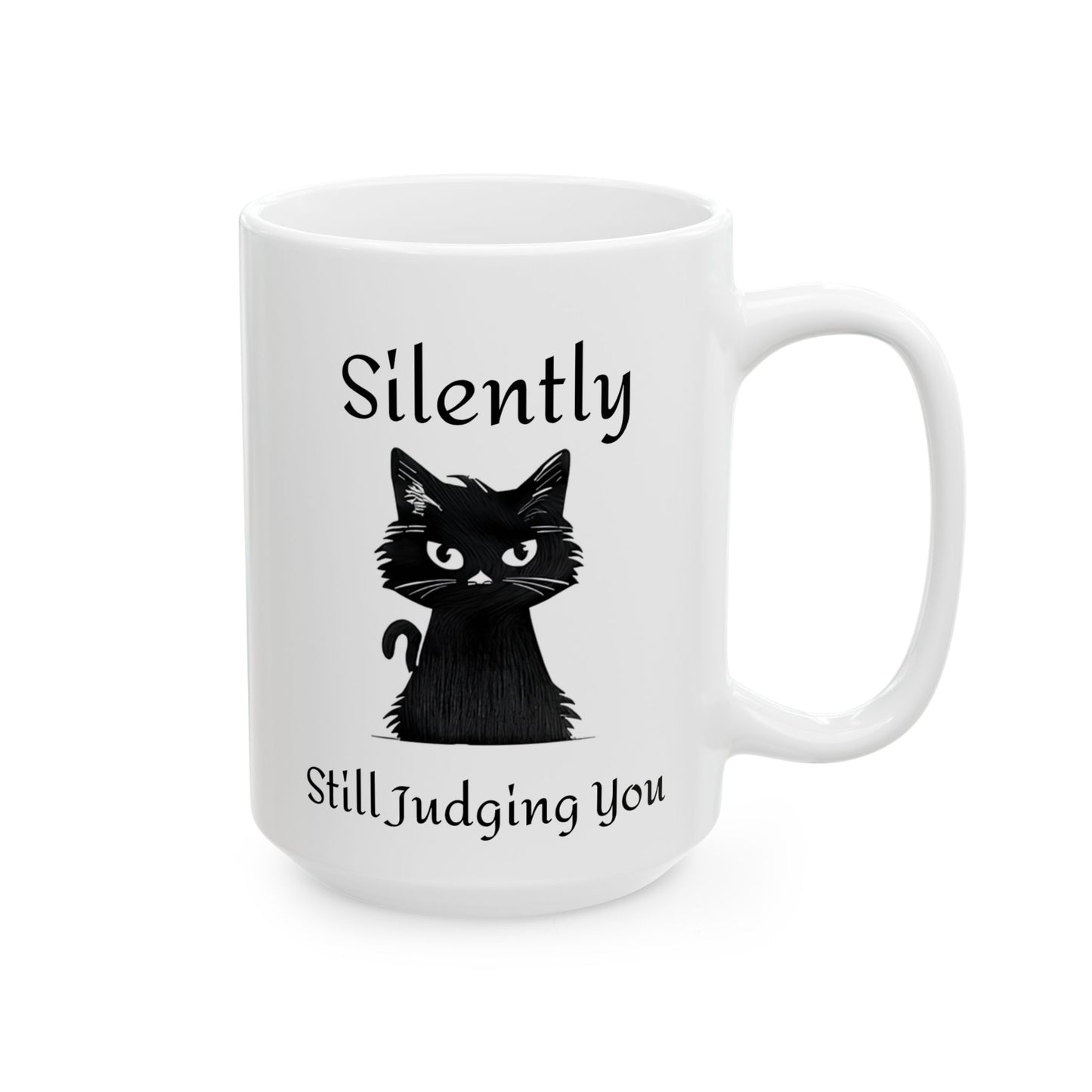 Judgy Cat Ceramic Mug