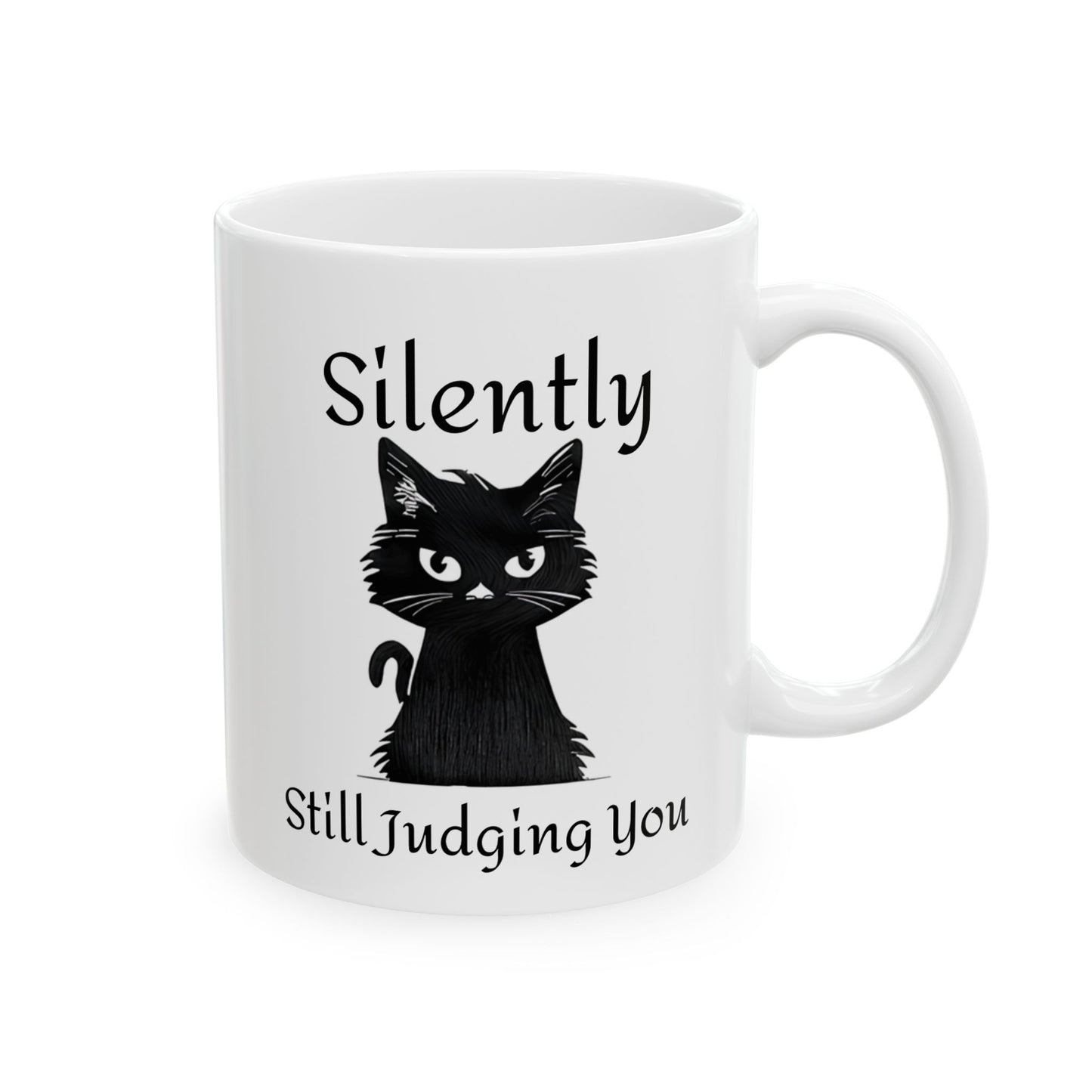 Judgy Cat Ceramic Mug