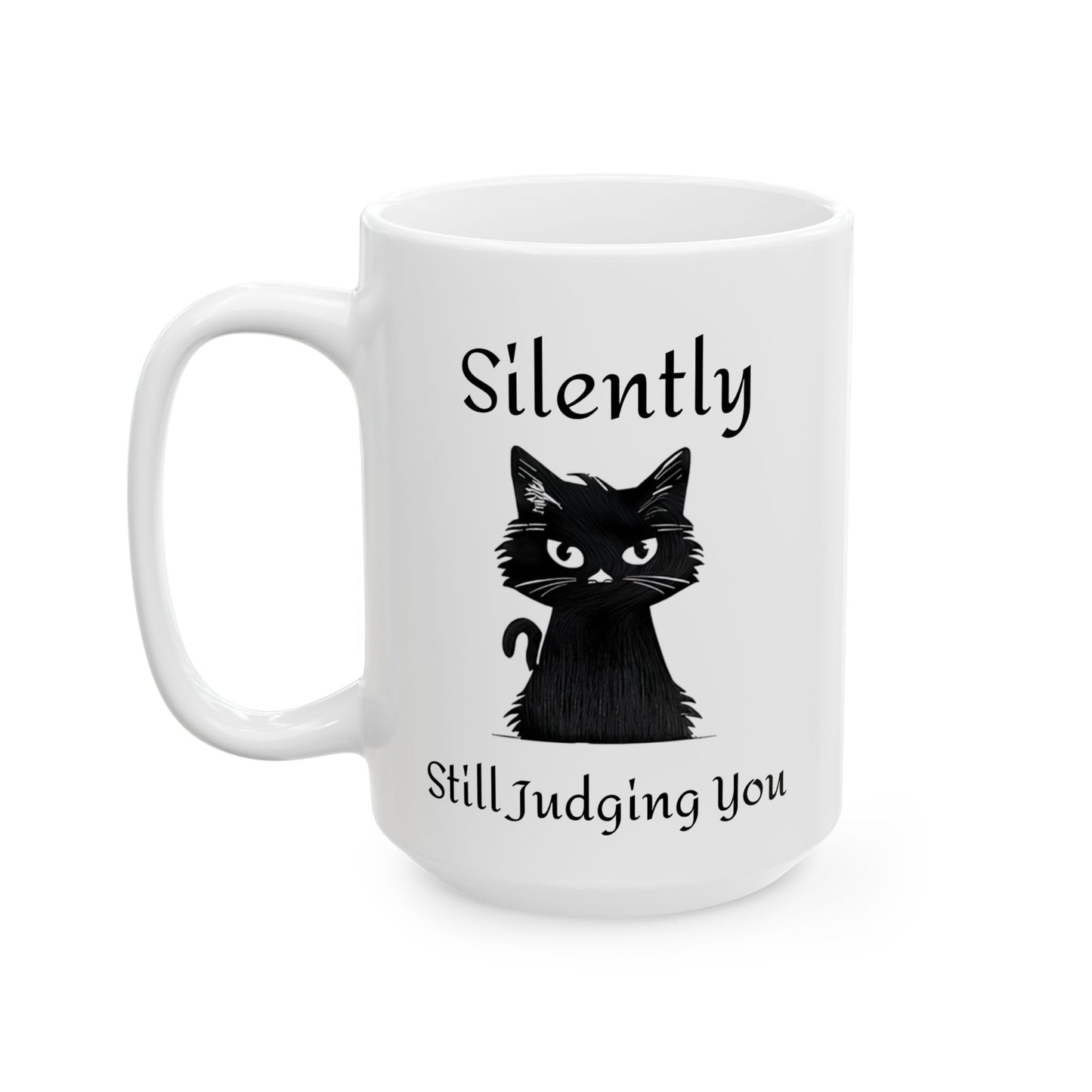 Judgy Cat Ceramic Mug